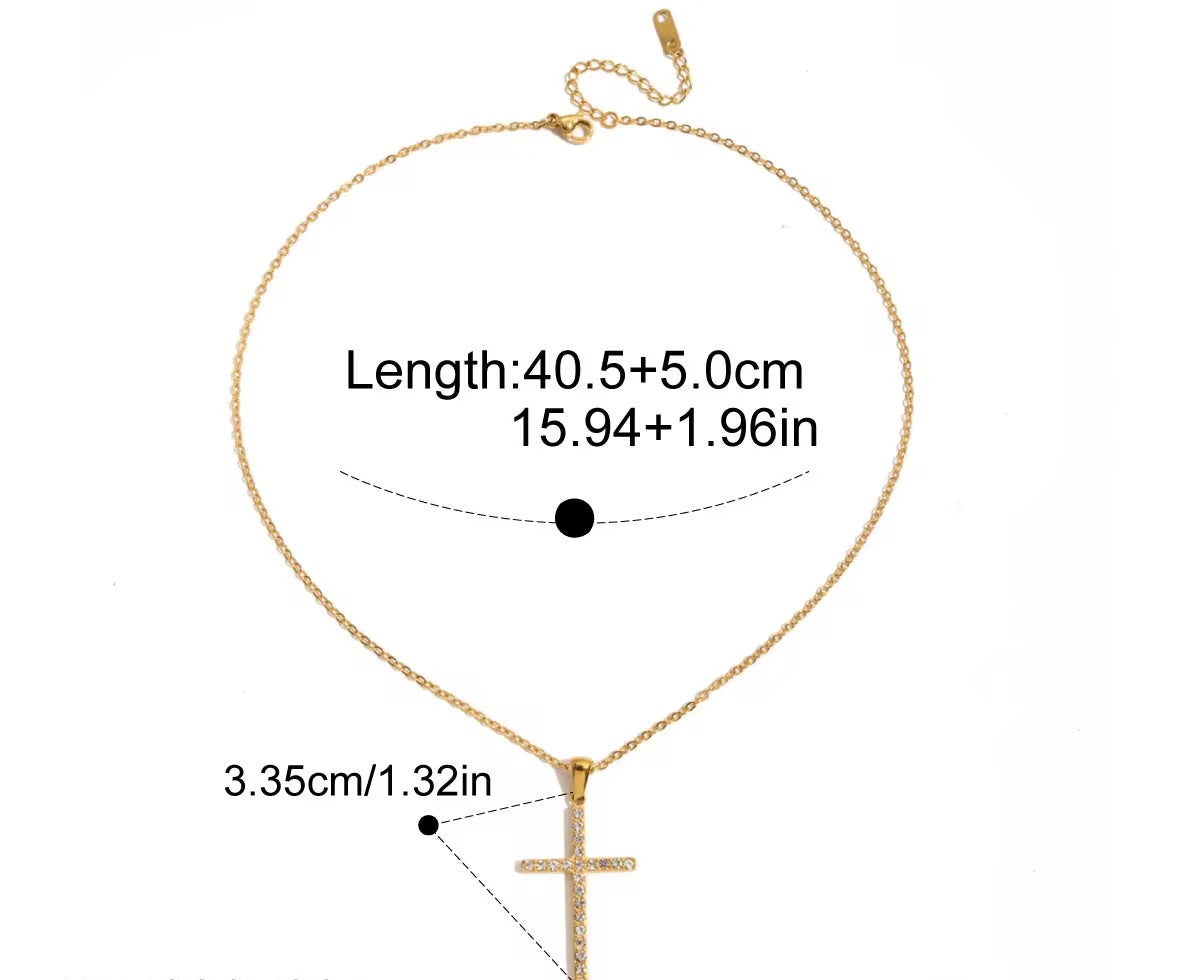 Pave Cross Necklace