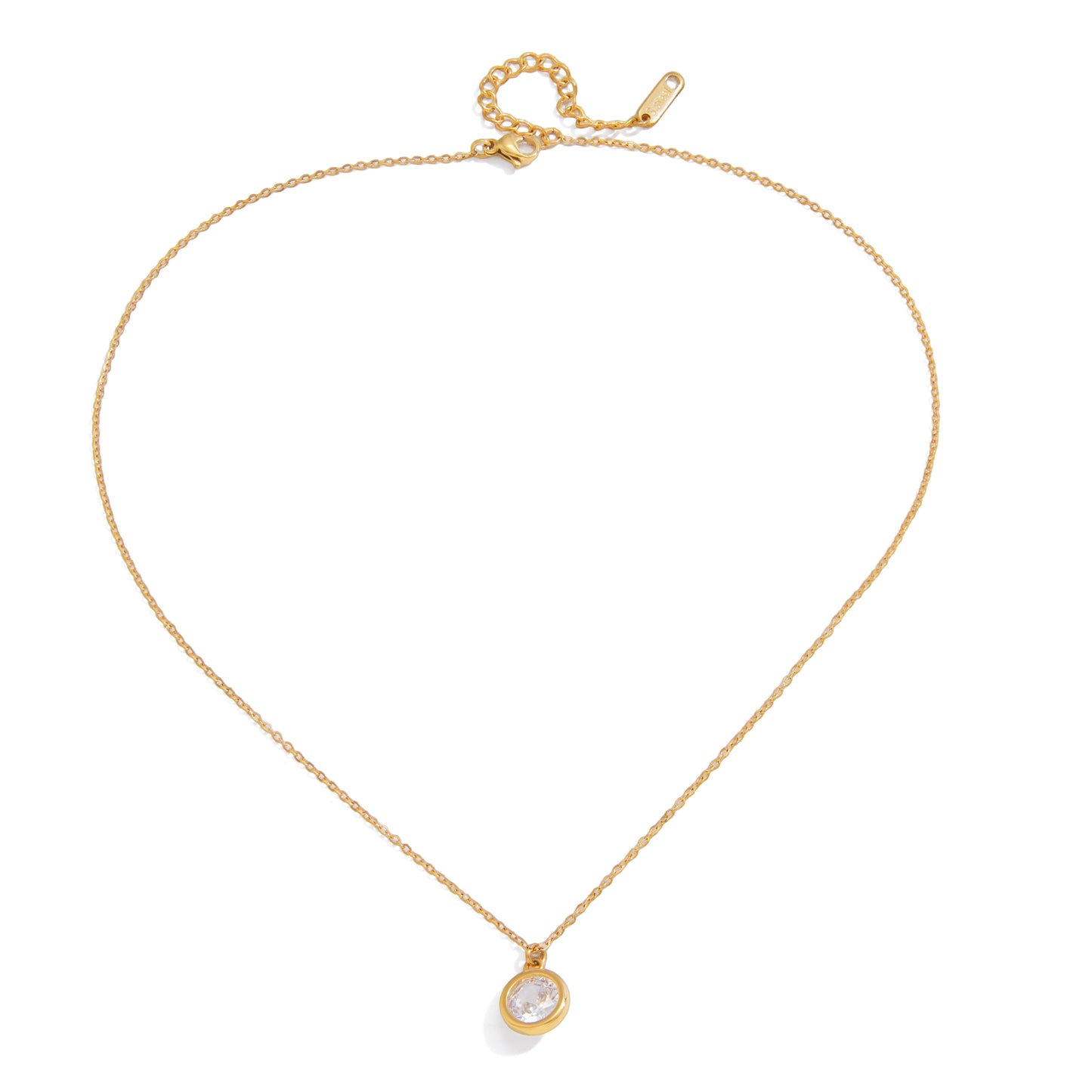 Round Bezel Pendant Necklace