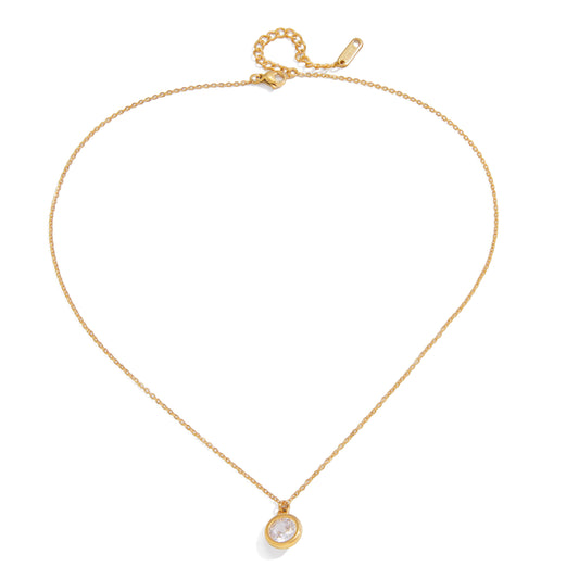 Round Bezel Pendant Necklace