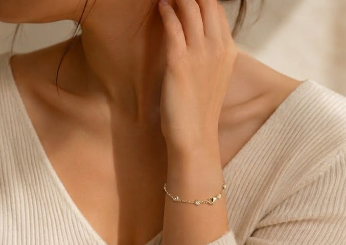 Stationed bezel bracelet