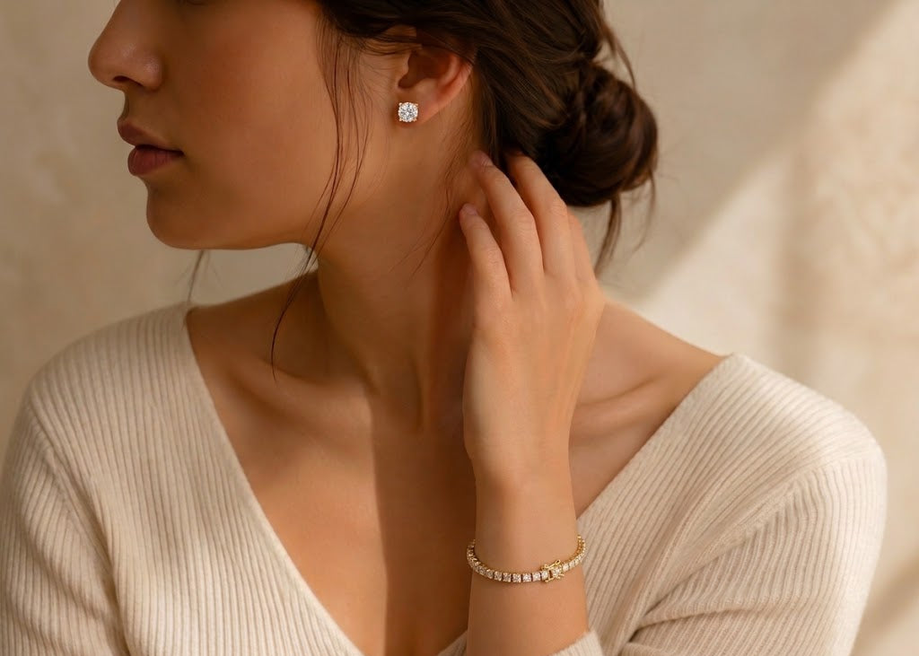 14k Gold Plated Stud Earrings