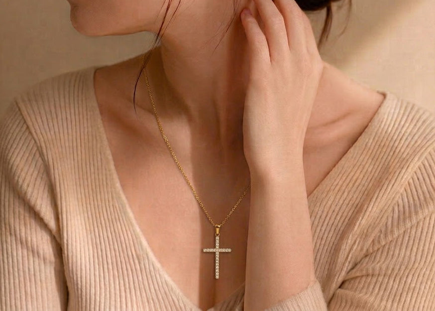 Pave Cross Necklace