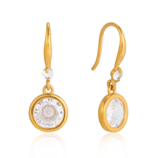 Round Bezel Pendant Earrings